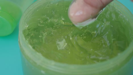 close up of aloe vera gel in a jar