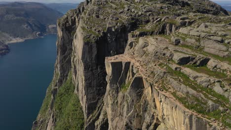 aerial footage pulpit rock preikestolen beautiful nature norway