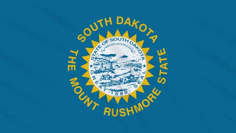 south dakota flag flutters in the wind, loop for background