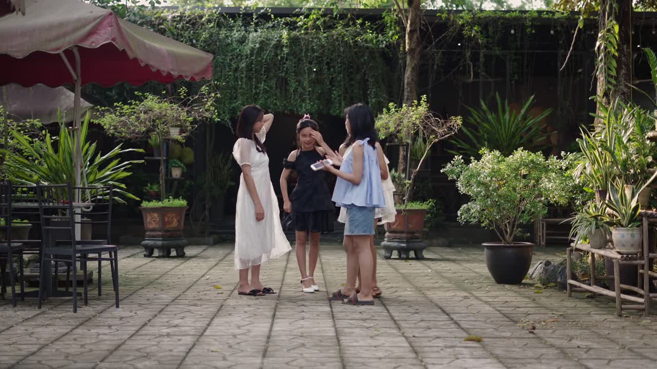 Friends Gathering in Garden