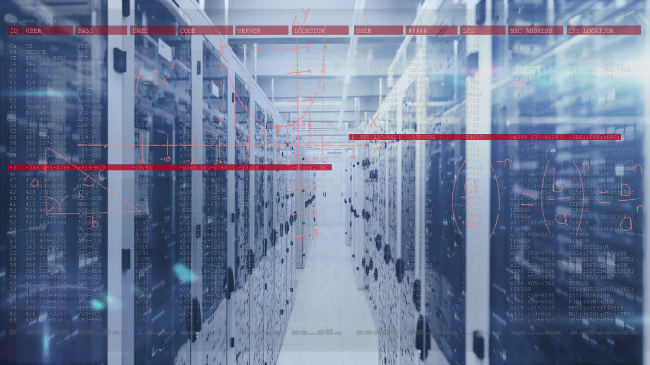 animación de ecuaciones matemáticas y procesamiento de datos a través de la sala de servidores