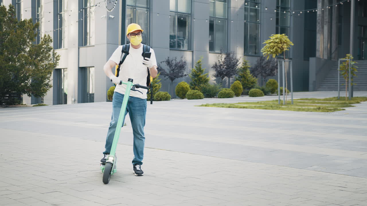 Delivery Person on Electric Scooter