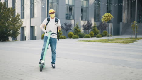 delivery person on electric scooter