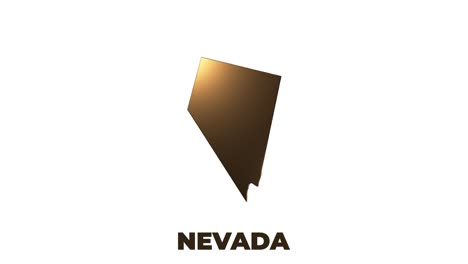 estado de nevada de los estados unidos de américa. marcador de ubicación de oro 3d animado en el mapa. fácil de usar con el modo de transparencia de pantalla en su video.