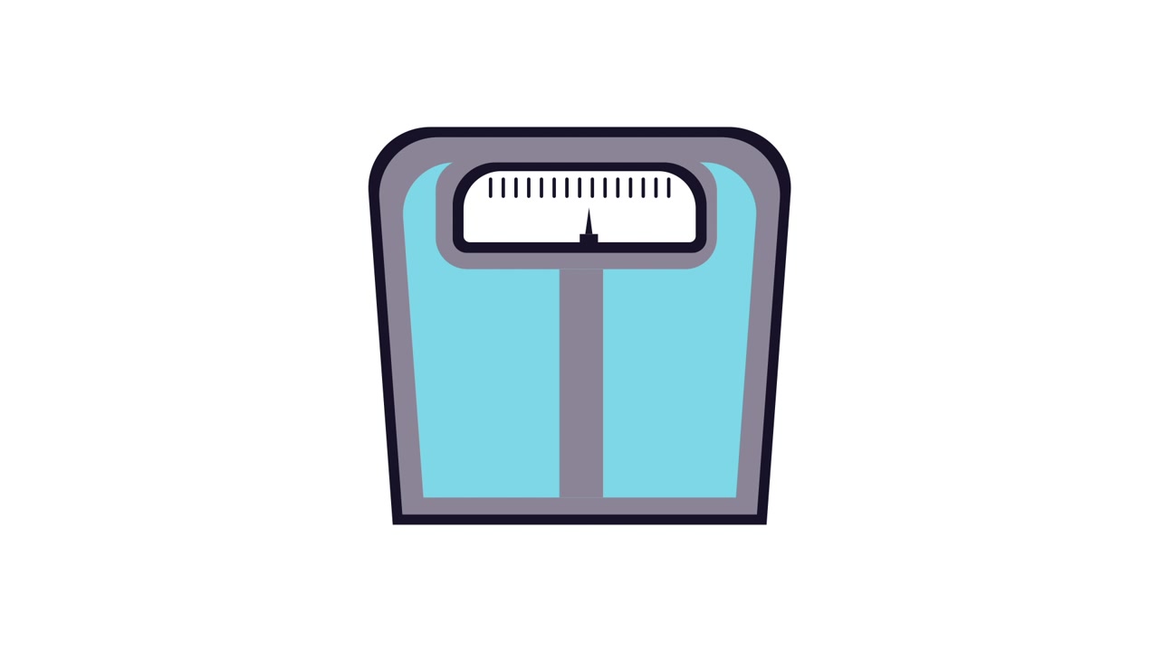 Animated Bathroom Scale Measuring Weight on White Background