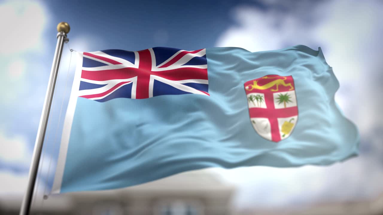 피지 발을 흔드는 느린 동작 3d 렌더링 파란 하늘 배경 - 시엄리스 루프 4k