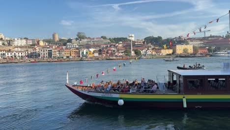 boat trip on the douro river in porto, portugal