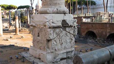 the pedestal of trajan's column ,rome, italy