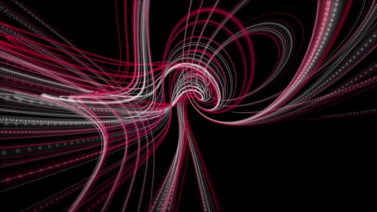 Animação poderosa com objeto de faixa de partículas em câmera lenta, loop 4096x2304 4K