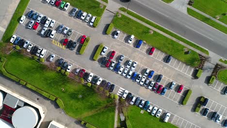 aerial spiral over parking lot