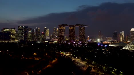 singapore skyline at night