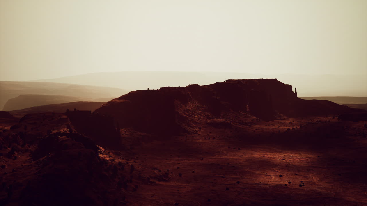 paisaje marciano con ruinas