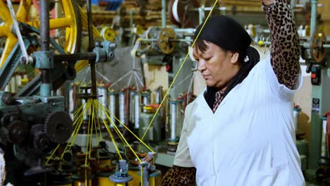 worker working in rope making industry 4k