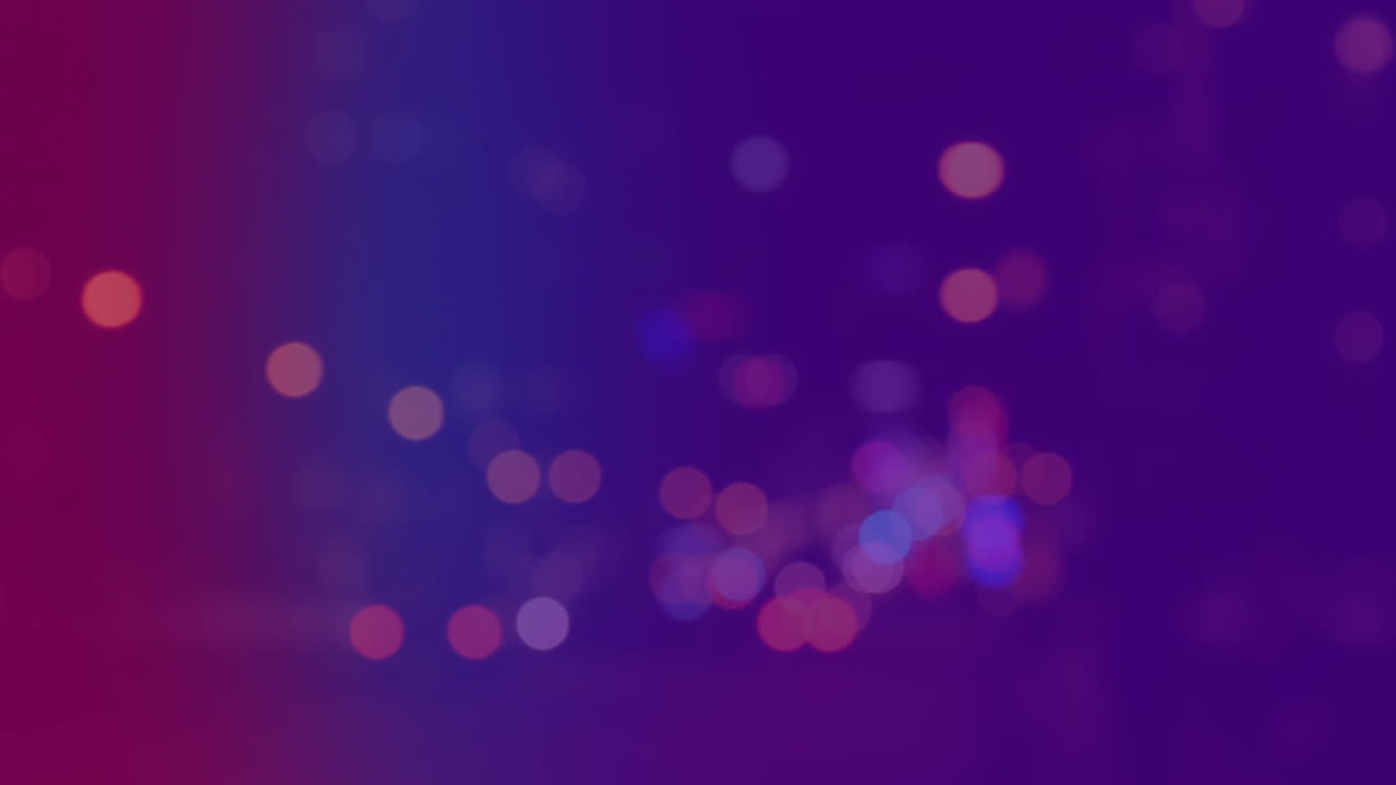 animación del colorido efecto bokeh contra el paisaje urbano