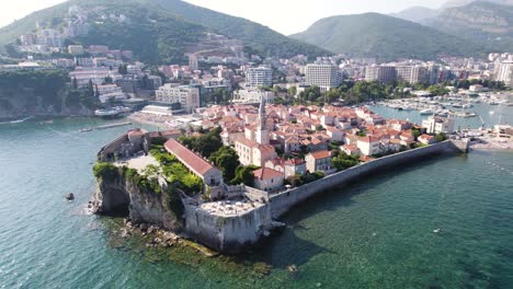 ancient fortress budva citadel atop cliffs in old town, montenegro