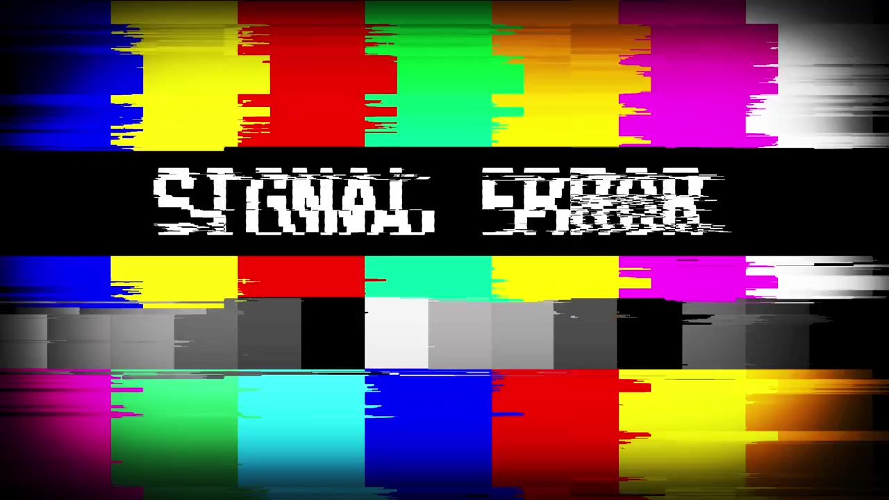 Retro TV Signal Error with Colorful Glitch Effect