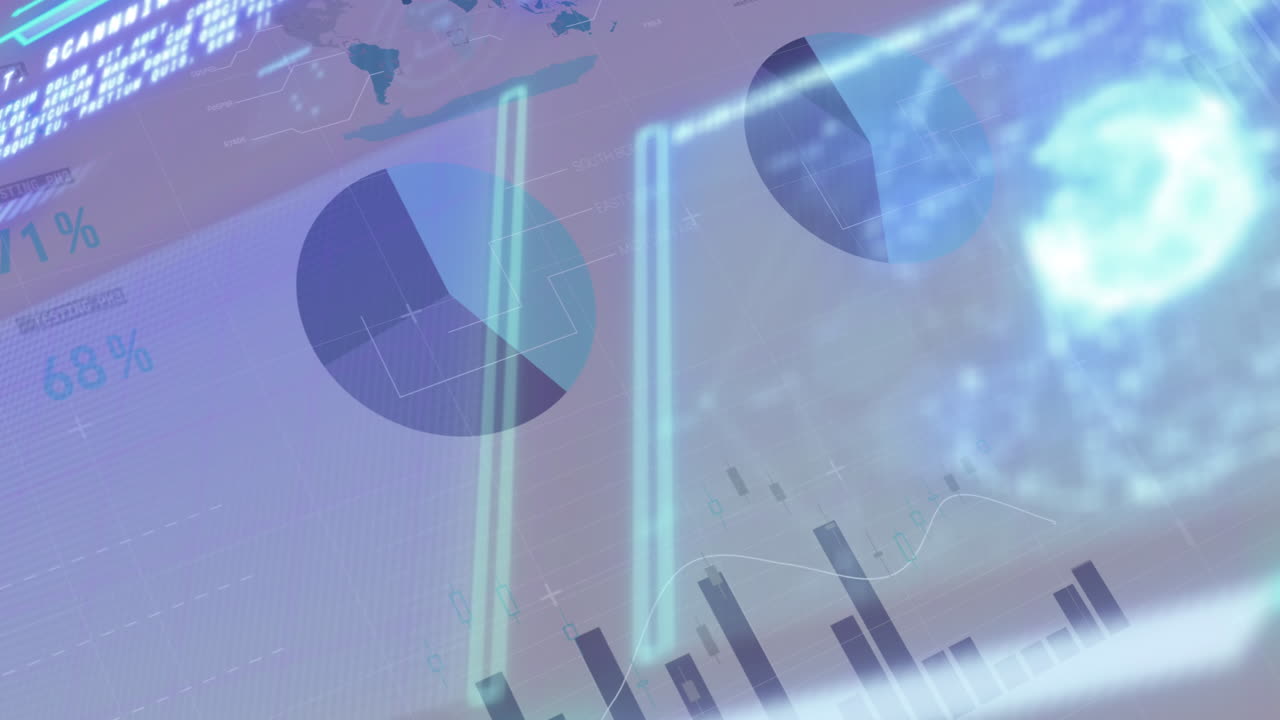 animación de estadísticas y procesamiento de datos en pantallas