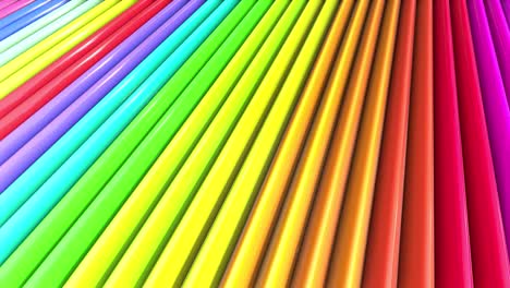 abstracto 3d sin costuras fondo brillante en 4k con cintas de arco iris. rayas multicolores arcoirís moverse cíclicamente en geometría simple estilo creativo de dibujos animados. animación suave en bucle. 48