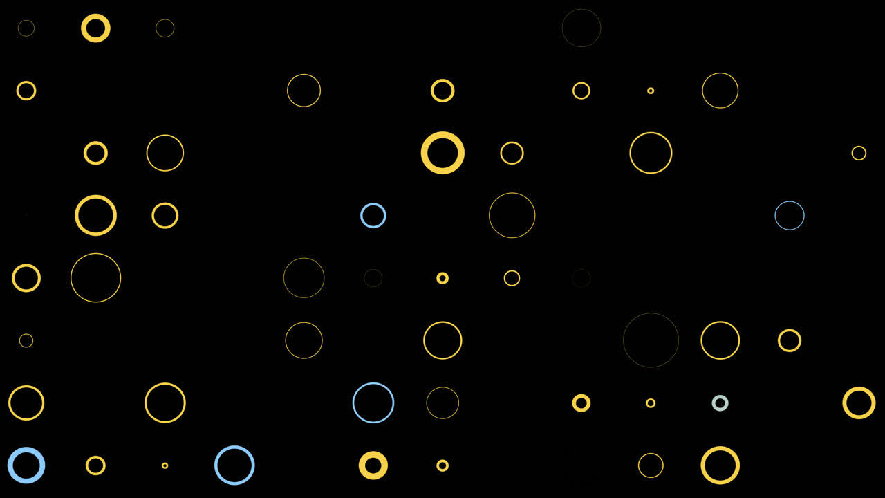 Abstract orange and blue motion circles background loop alpha channel