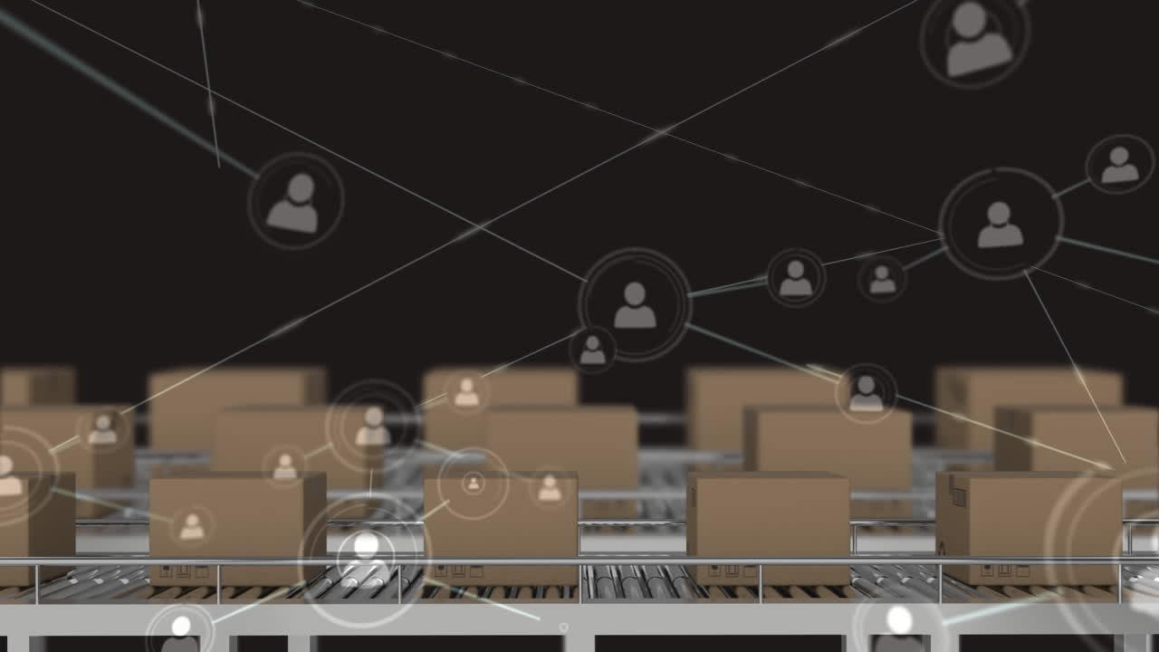 컨베이어 벨트 에 있는 패키지