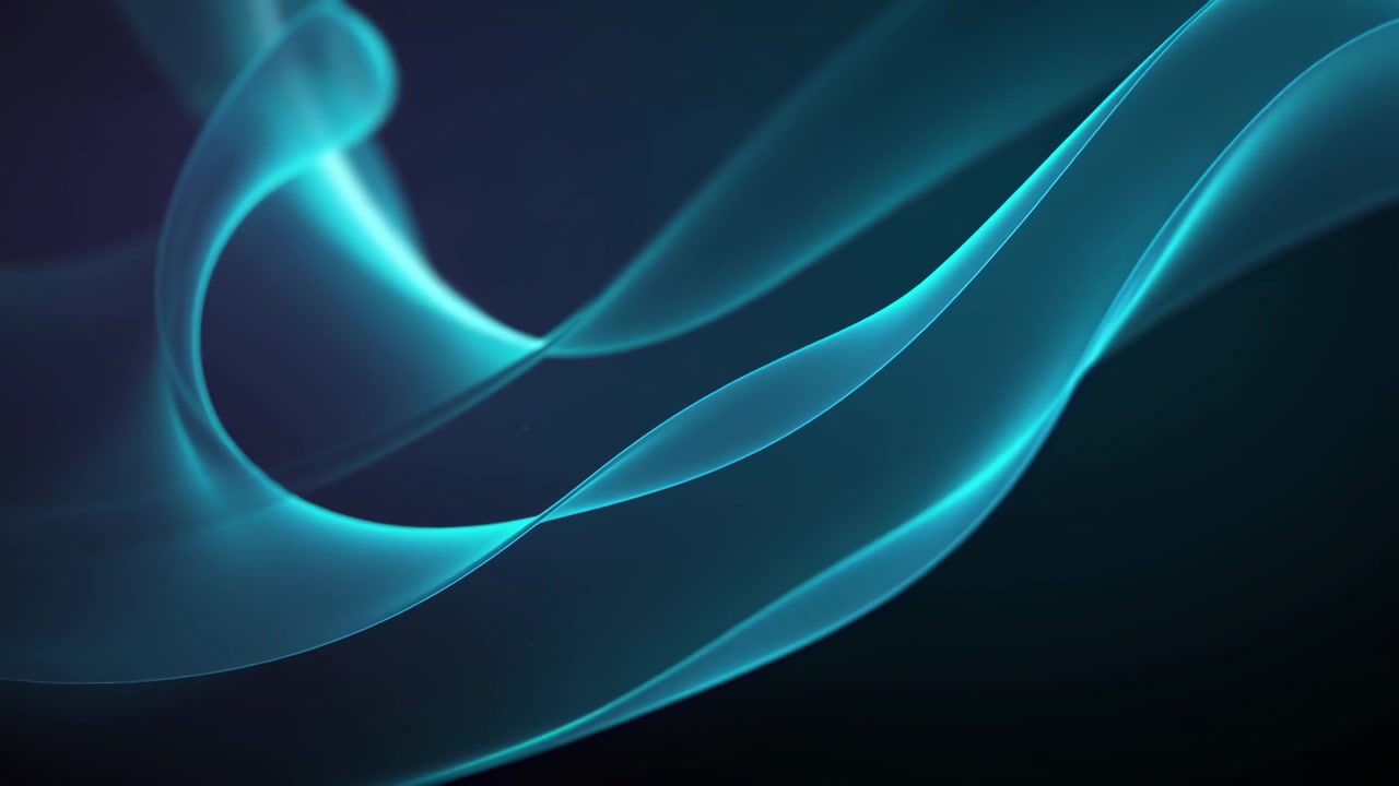 Abstract Motion Background with Flowing Teal Light Waves