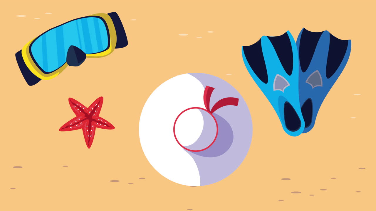 las vacaciones de verano son un conjunto de íconos.