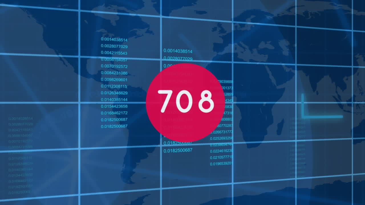 animación de números que cambian durante el procesamiento de datos