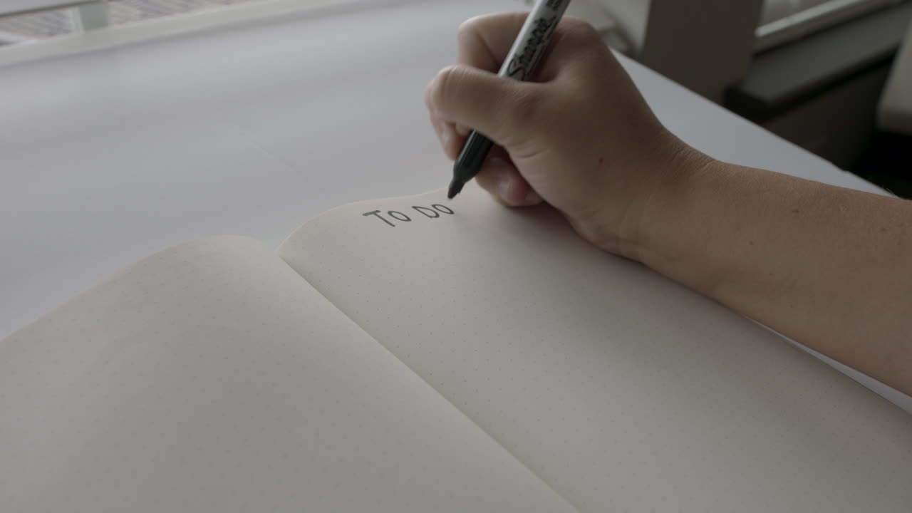 &amp;quot;TO DO&amp;quot; Writing in Work Journal in Office Setting