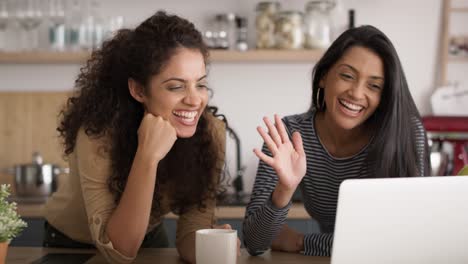 zoom out video of women during a video conference at home