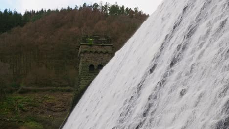 views of the famous howden and derwent stone build dams, used in the filming of the movie dam busters