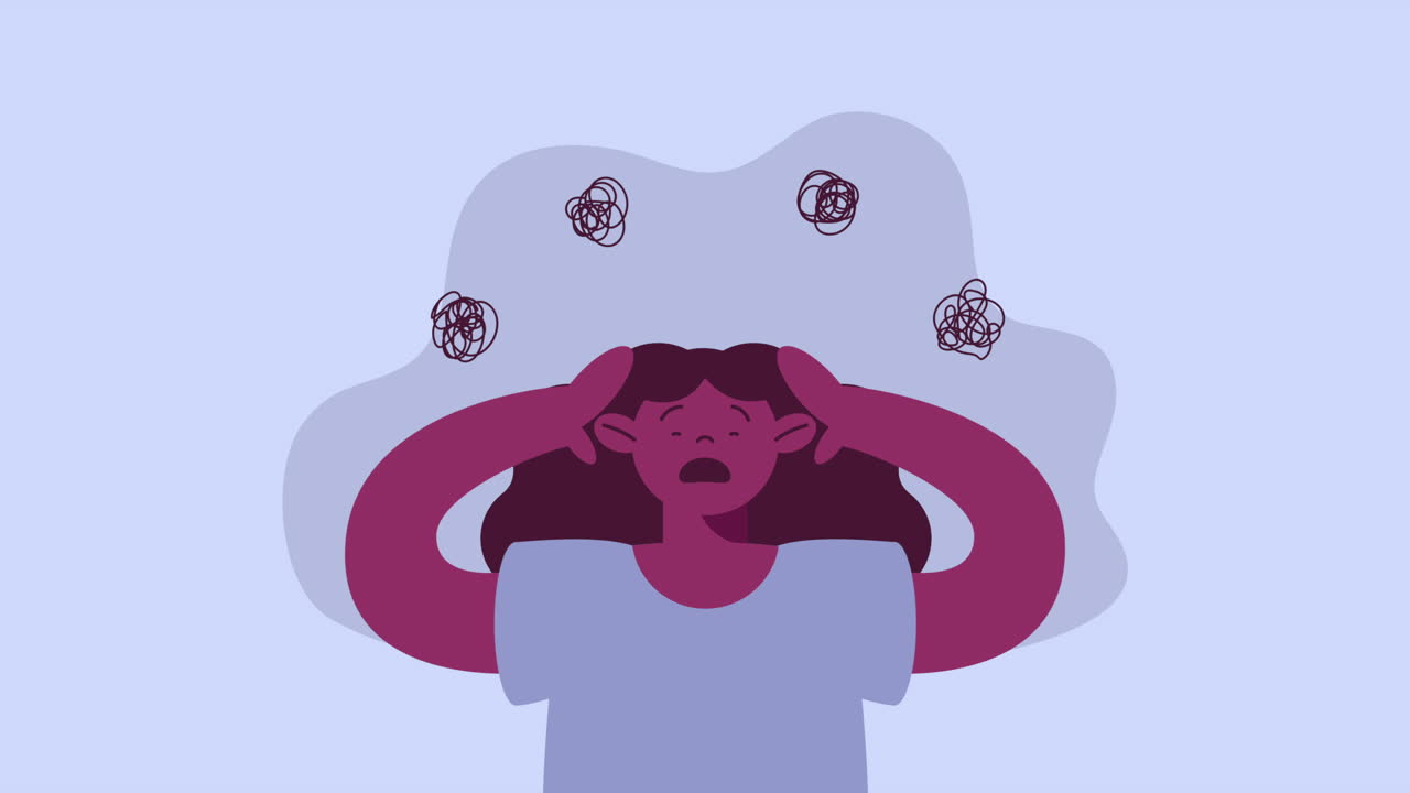 스트레스와 불안을 경험하는 여성