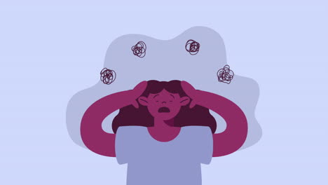 mujer que experimenta estrés y ansiedad