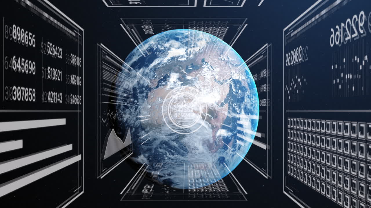 Animation of data processing over globe