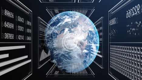 animation of data processing over globe