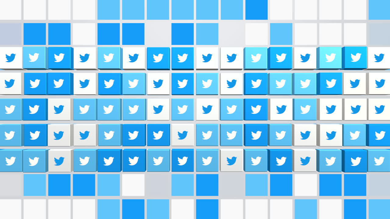 Social Twitter icons pattern on network background