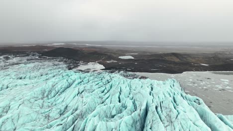 svinafellsjokull glacier in vatnajokull, iceland - aerial drone shot