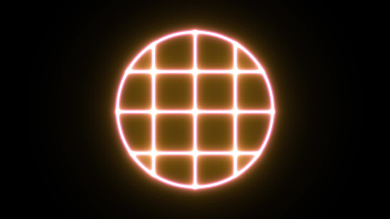 animación de icono de luz de neón. fondo negro 4k uhd.