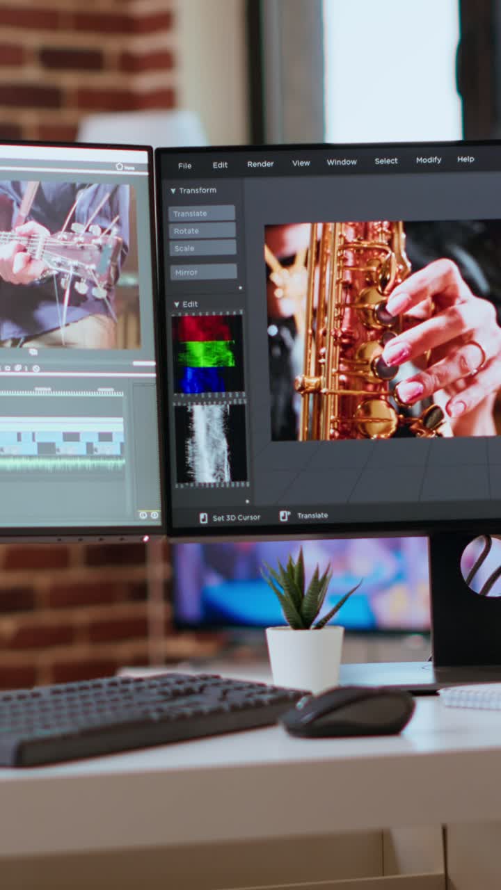 Lo studio di creazione di video verticali è un luogo in cui gli specialisti possono lavorare all'editing di filmati.