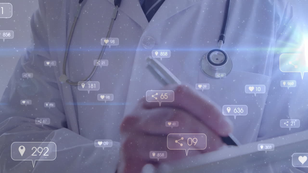 백인 남성 의사 글을 통해 미디어 아이콘의 애니메이션