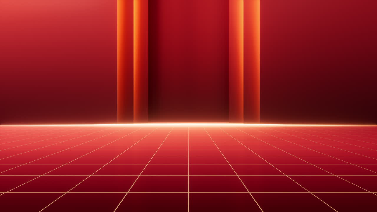 Červené luxusní pozadí pódia, 3D renderování