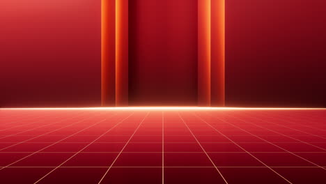 red luxurious stage background, 3d rendering.