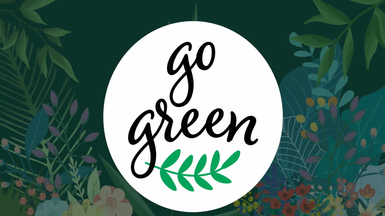 animación de ir verde en círculo en el fondo de la selva