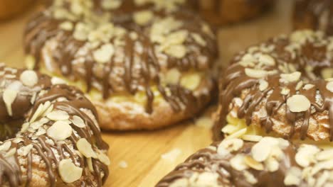 chocolate almond glazed donuts