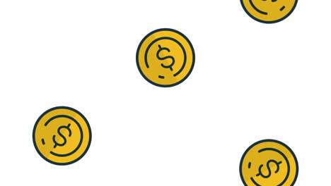 coins cash money rain animation