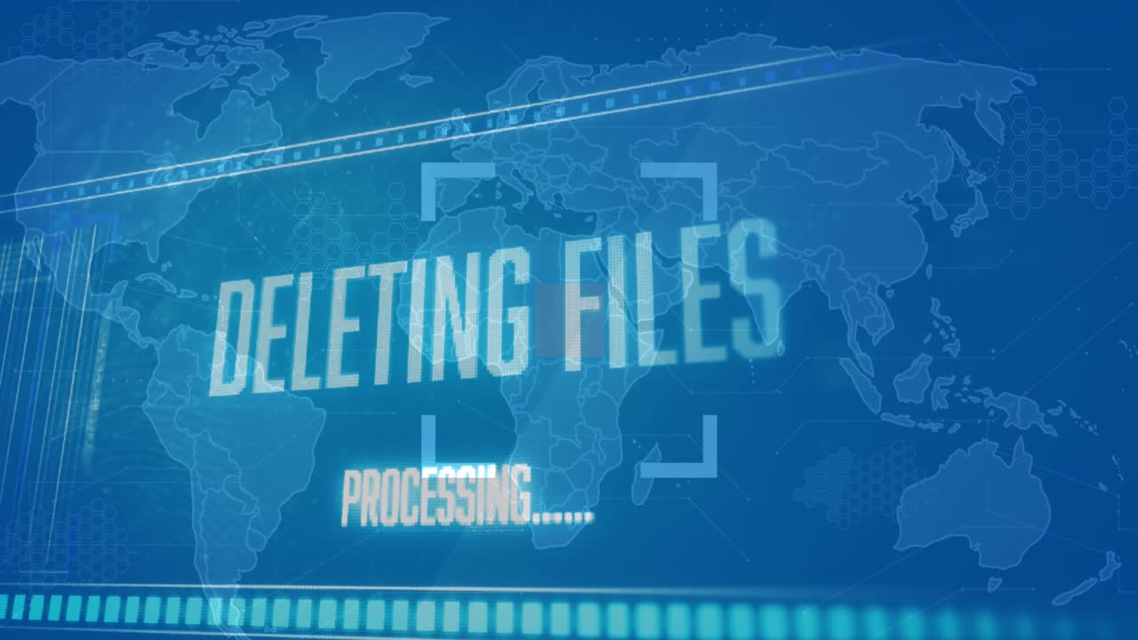Animated global finance and data processing video on a digital interface