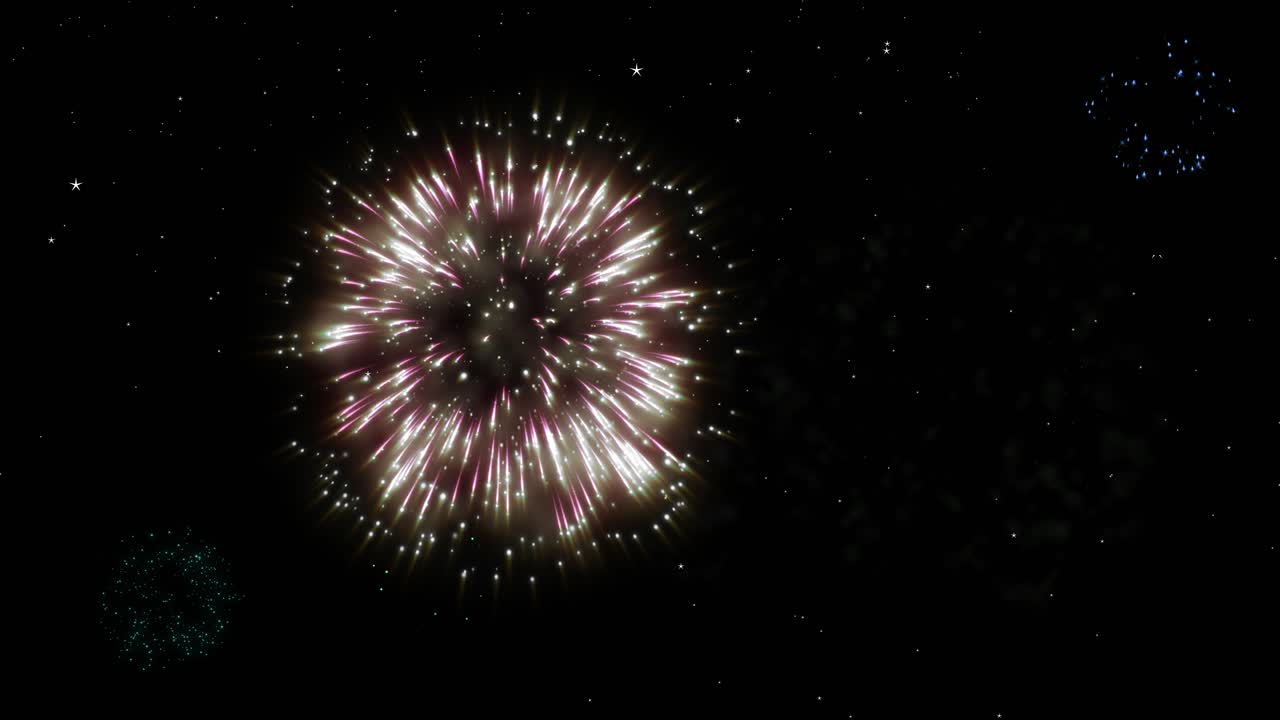 Colorful Fireworks Display in the Night Sky