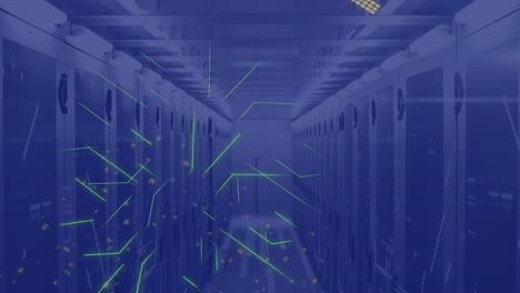 animación de placas de circuitos y procesamiento de datos a través de servidores informáticos
