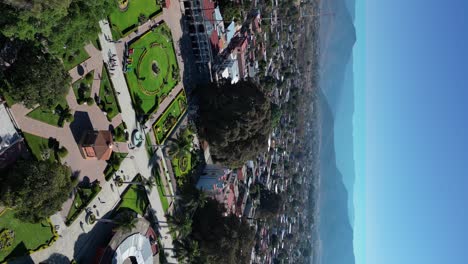oaxaca méxico visión general del árbol tule, fotografía aérea vertical desde arriba, gran clima horizonte de la montaña