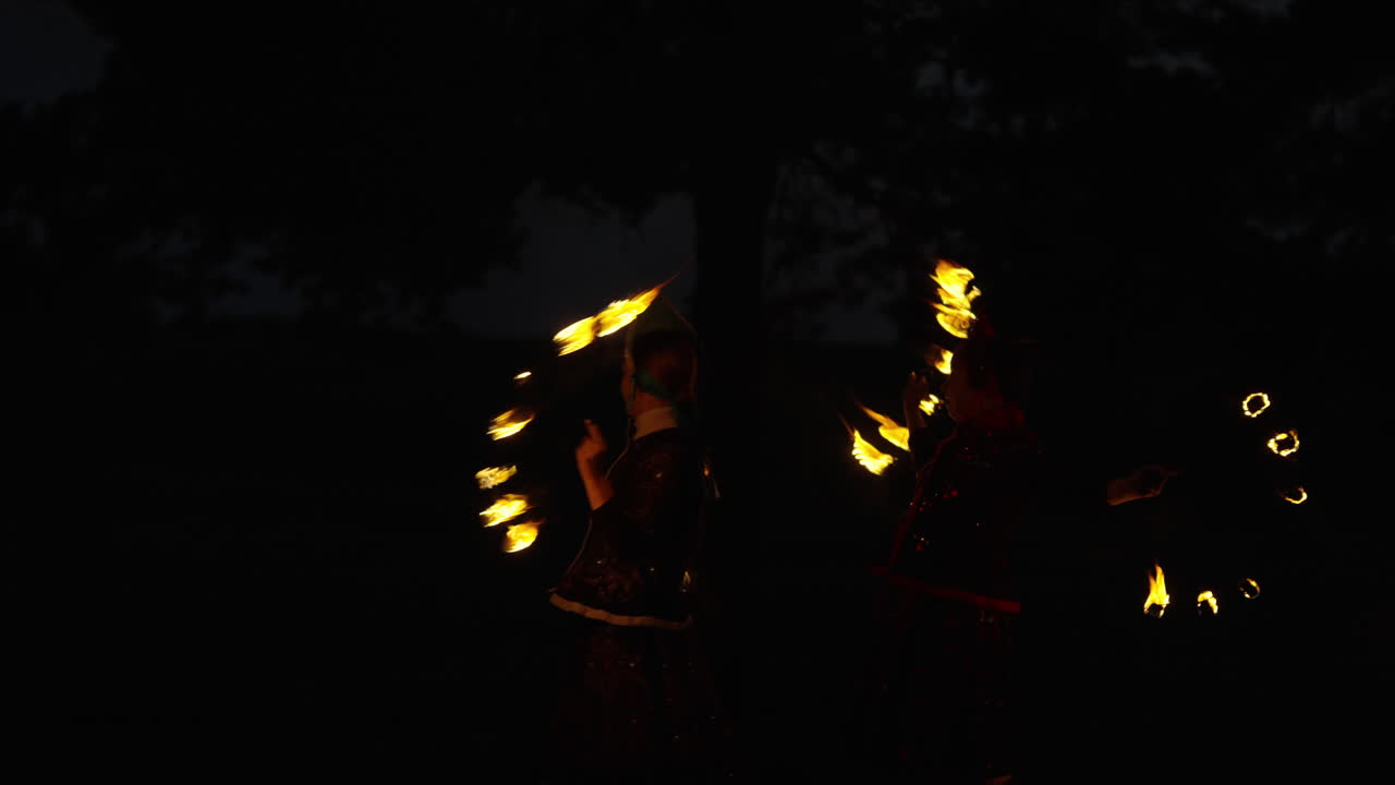 Fire Jugglers at Night