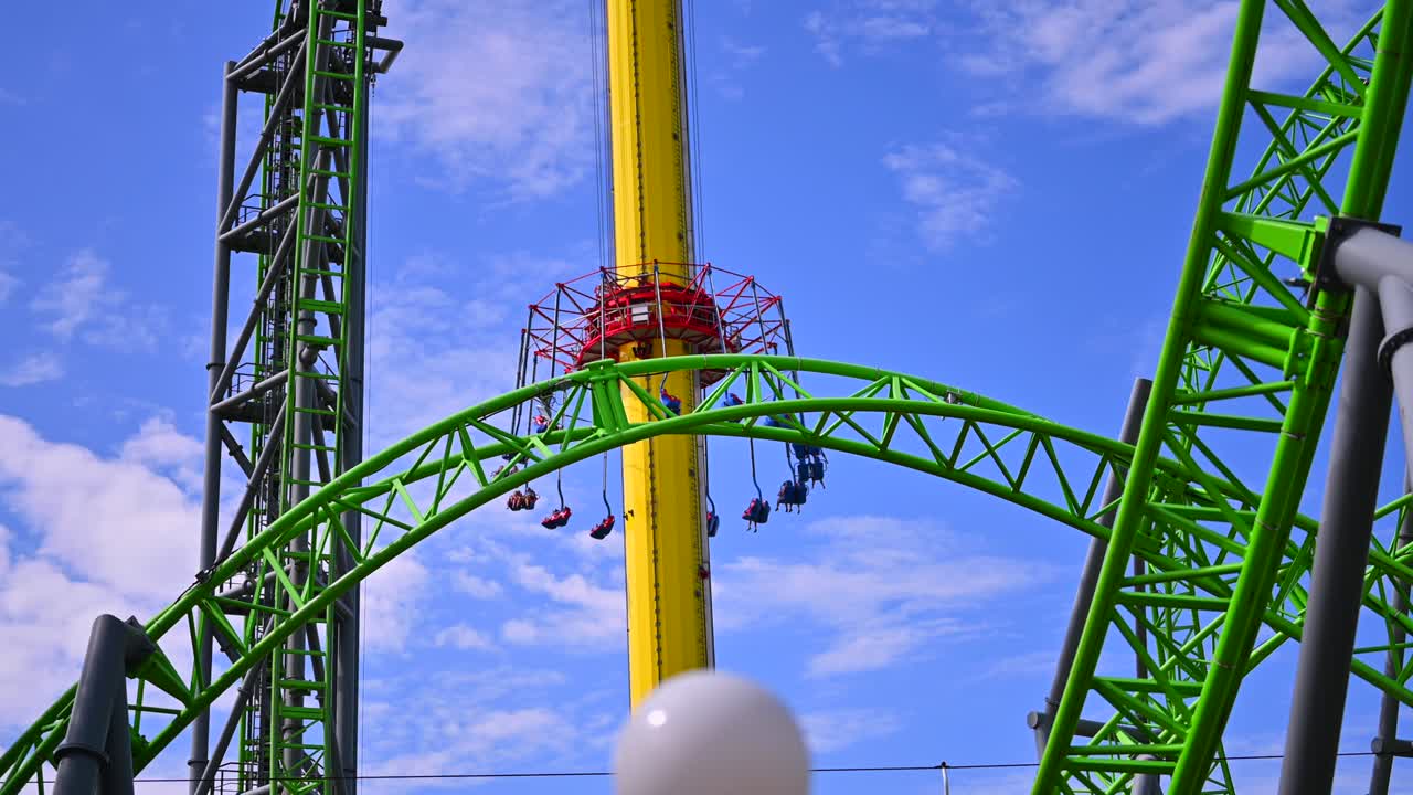 Amusement park ride in. The storm chaser